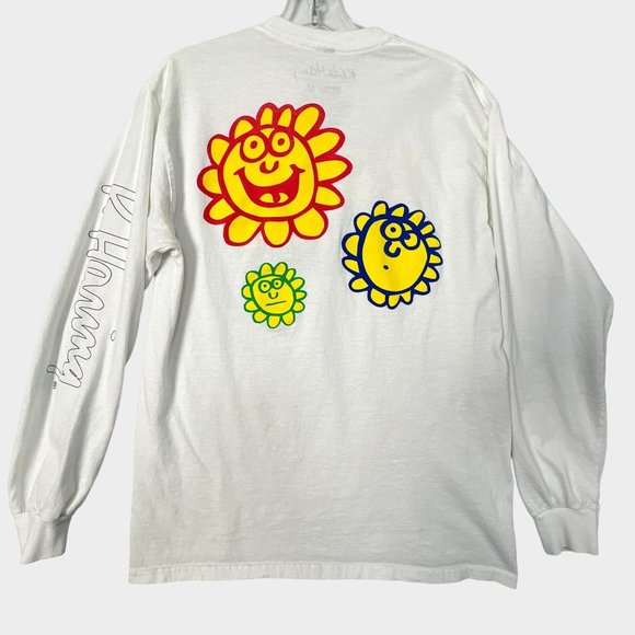 Keith Haring T Shirt Long Sleeve Telephone Art Graphic White Mens Medium M - Picture 4 of 7